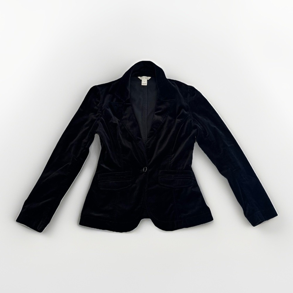 White House Black Market Women Sz 2 Velvet Blazer Formal‎ Holiday VTG Y2K Gothic